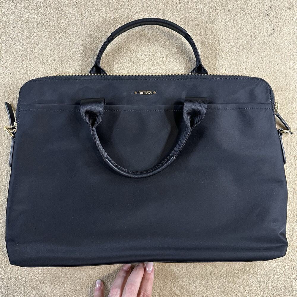 Tumi Voyageur Joanne Laptop Bag (no Shoulder Strap). Black. Trolley Sleeve